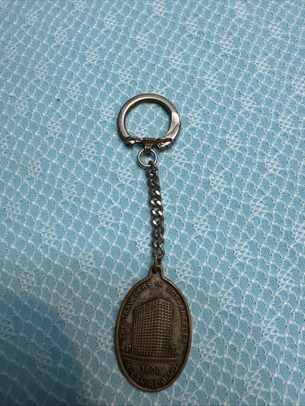 The Travelers in Los Angeles Wilshire Oct. 13, 1961 Metal Keychain Skyscraper VG